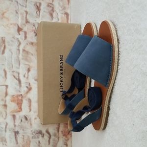 New Lucky Brand Daytah Leather Espadrille Sandals